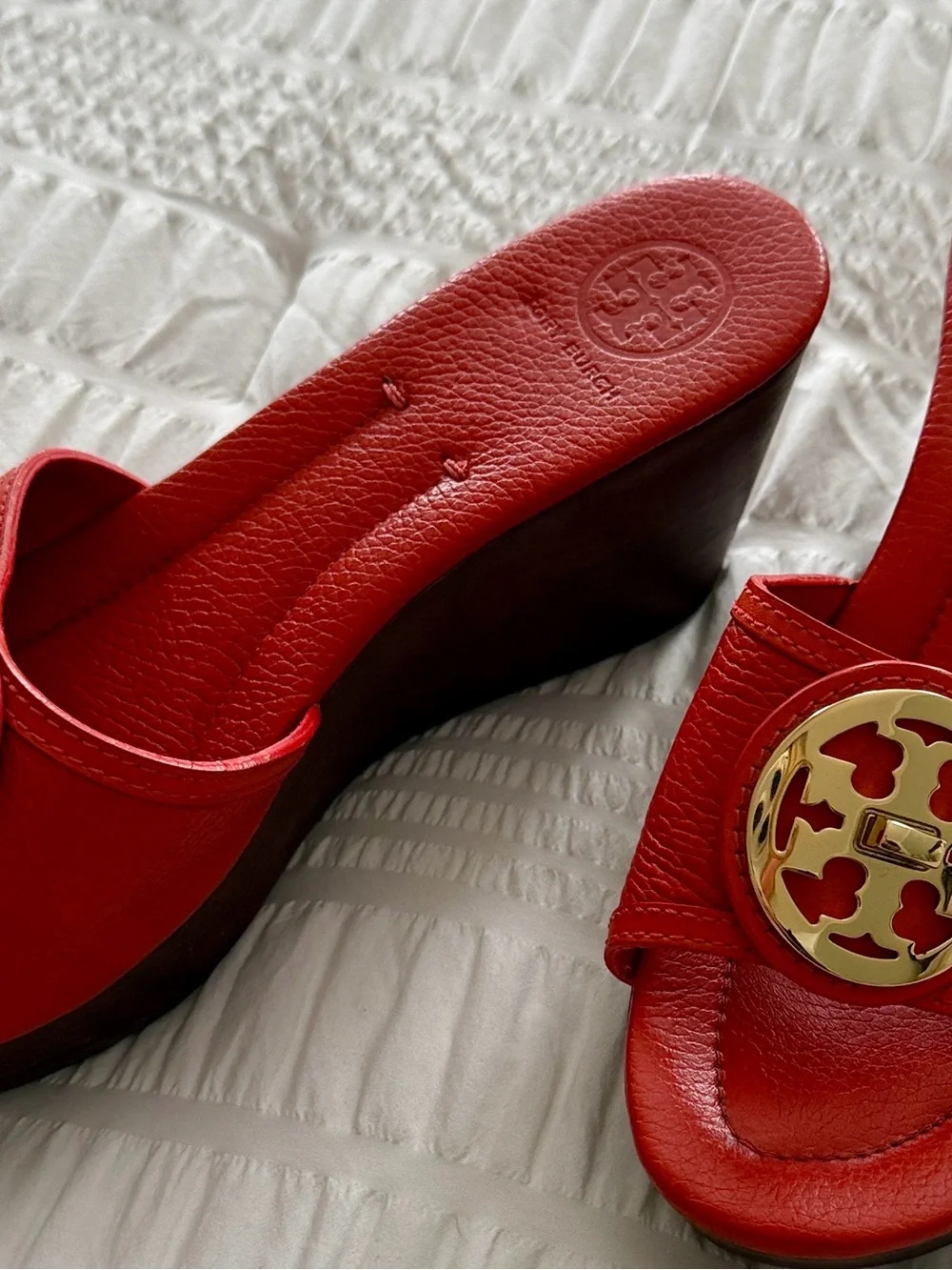 Tory Burch Selma Platform Wedge Slide Sandals. Size 10M - Picture 2 of 10